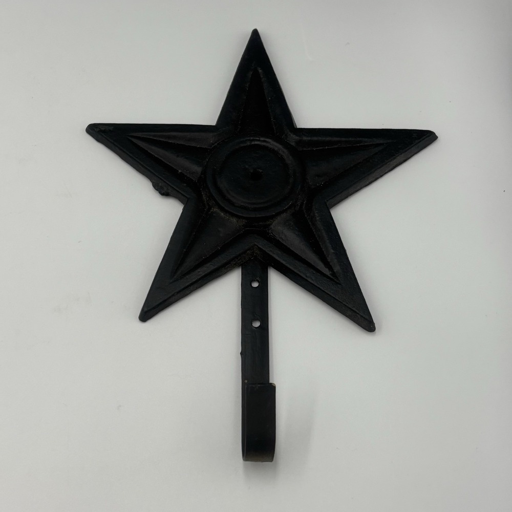 Western Cowboy theme Rustic Vintage Cast Iron Star Shape Wall Hook Hanging Decor